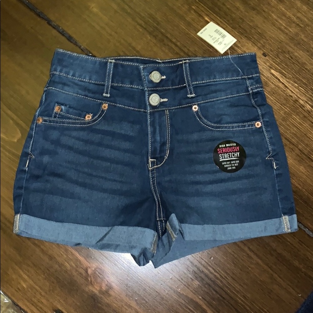Dark wash high waisted shorts